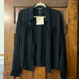 Black Kittenish button down top